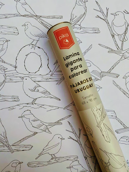 Post destacado de la madriguera libros | Producto: LÁMINA GIGANTE PARA COLOREAR PÁJAROS DE URUGUAY 68 X 98CM